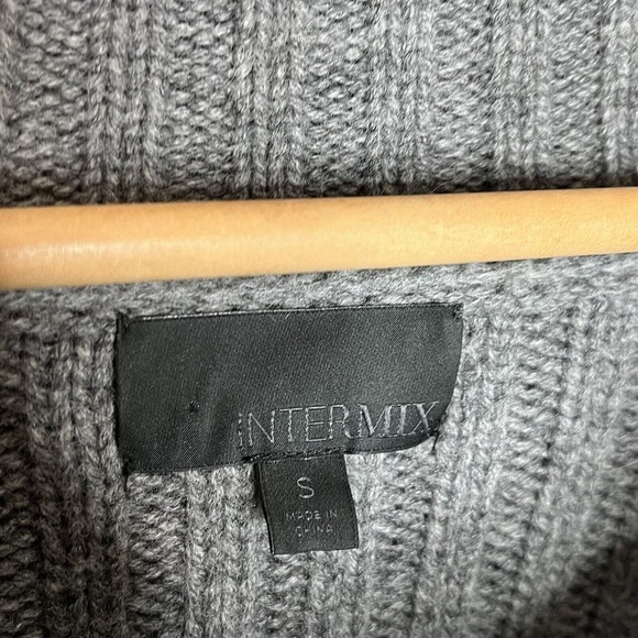 Intermix Fringe Cowl Neck Wool Cashmere Sweater Gray Women’s Size S - Picture 6 of 9